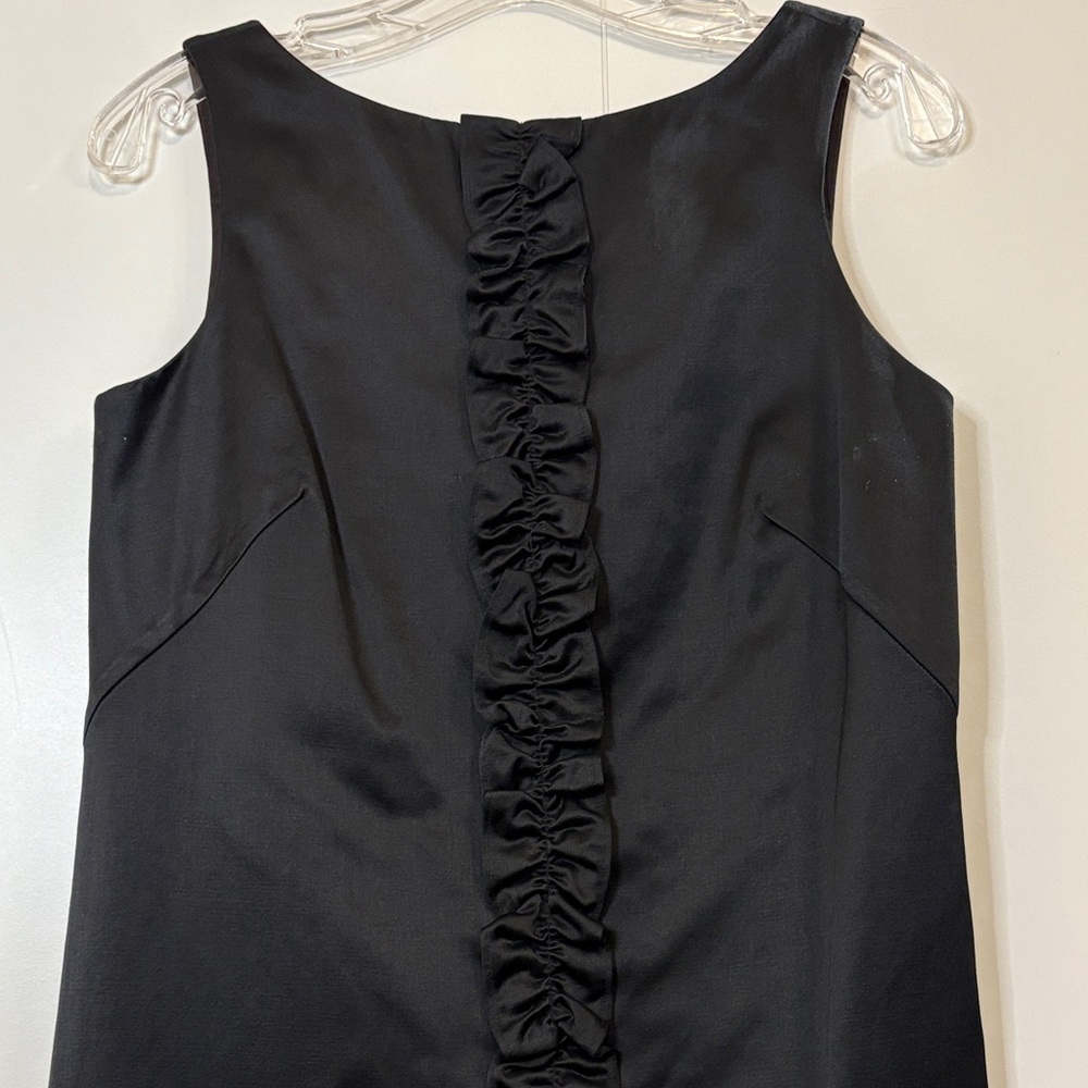Lilly Pulitzer Elegant Black Sleeveless Dress with Vertical Ruffle & Scoop Back